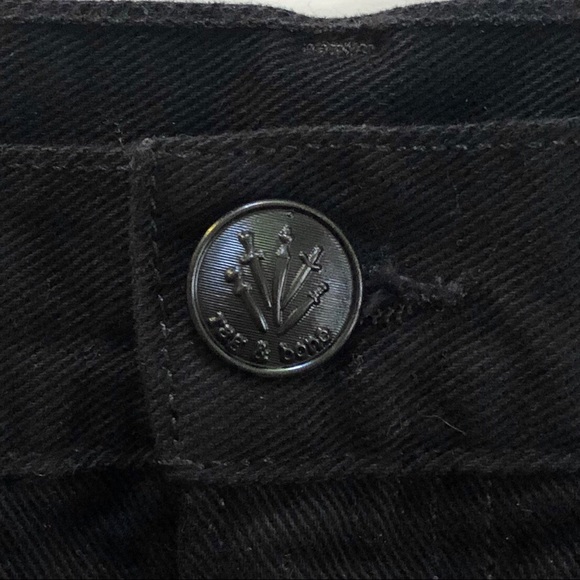 rag & bone HighRise Straight Leg Jeans Black Twill - Picture 5 of 7